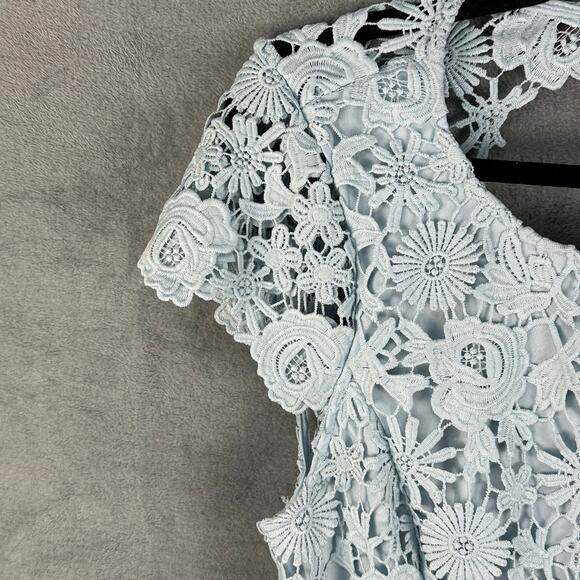 Lulus Dress Womens Large Light Blue Lace Romance Language Open Back Whimsy Party - Picture 3 of 13